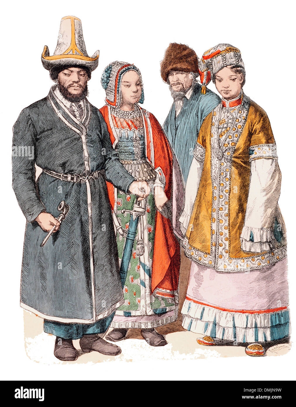 19e siècle XIX 1800 habitants de la Steppes Russes Banque D'Images