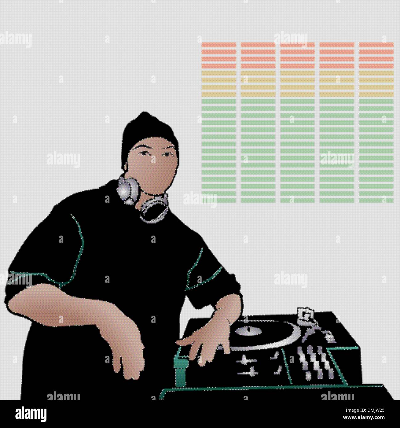 Disc Jockey musique Rap Illustration de Vecteur