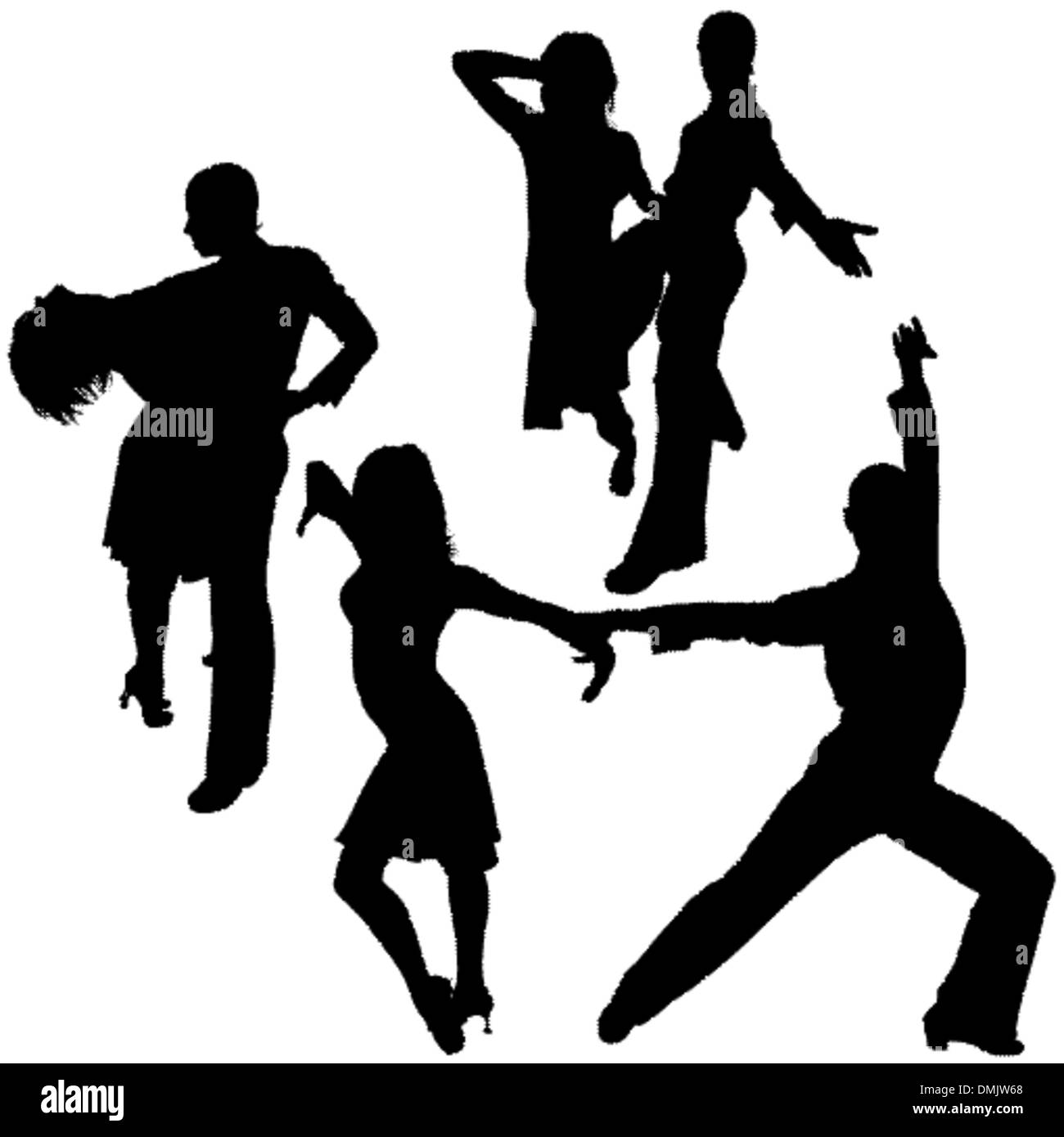 Silhouettes de danse latino Illustration de Vecteur