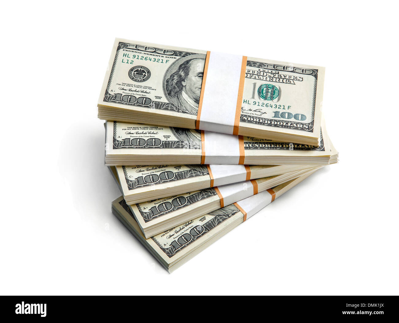 Pile de billets en dollars Banque de photographies et d’images à haute ...