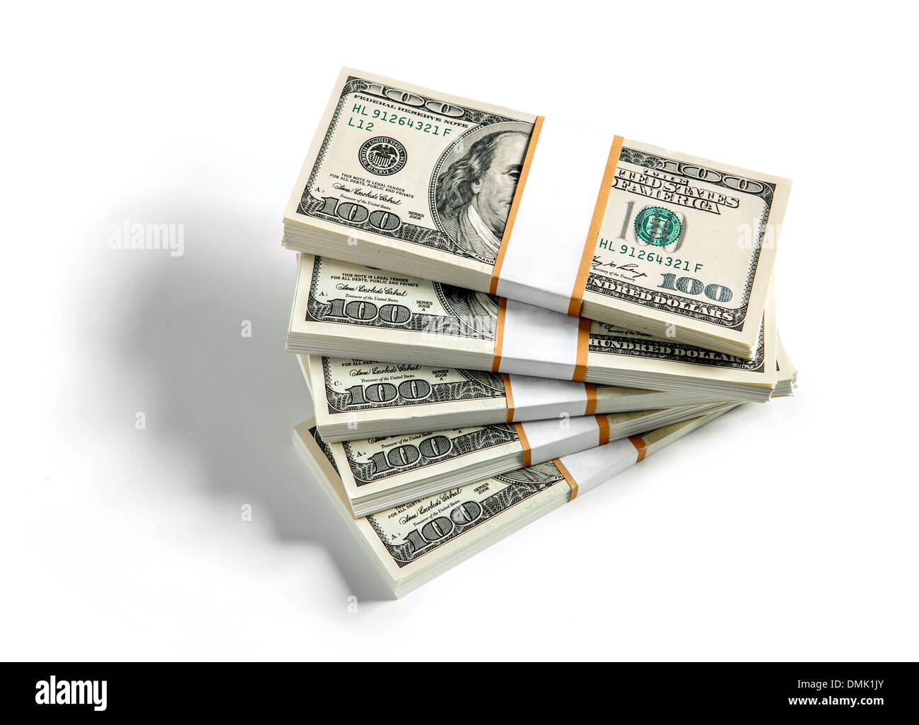 Pile de billets en dollars Banque de photographies et d’images à haute ...
