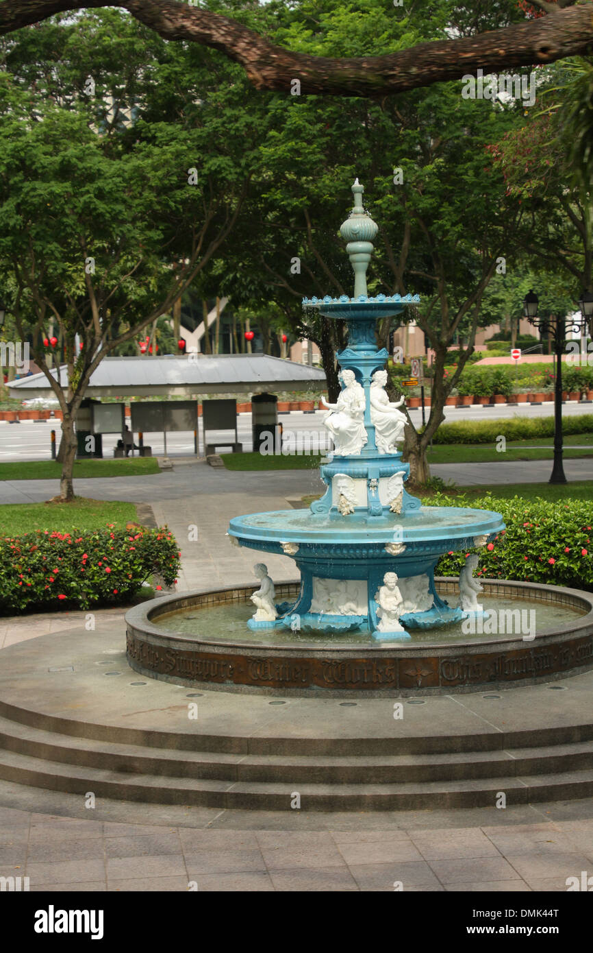 Le Tan Kim Seng fontaine au parc de l'Esplanade. Singapour. Banque D'Images