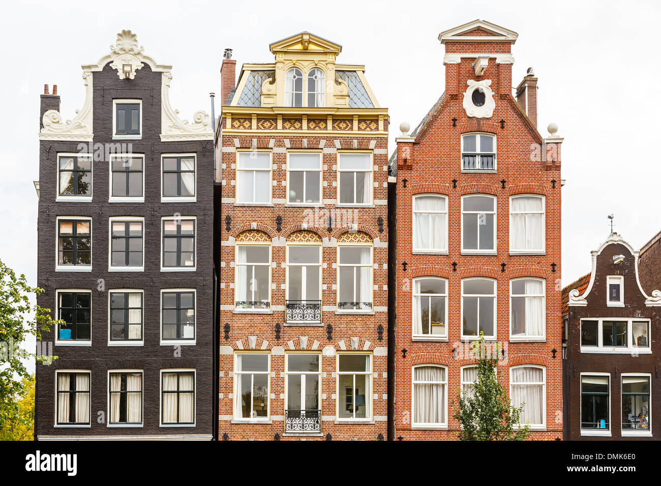 Les bâtiments traditionnels néerlandais, Amsterdam Banque D'Images