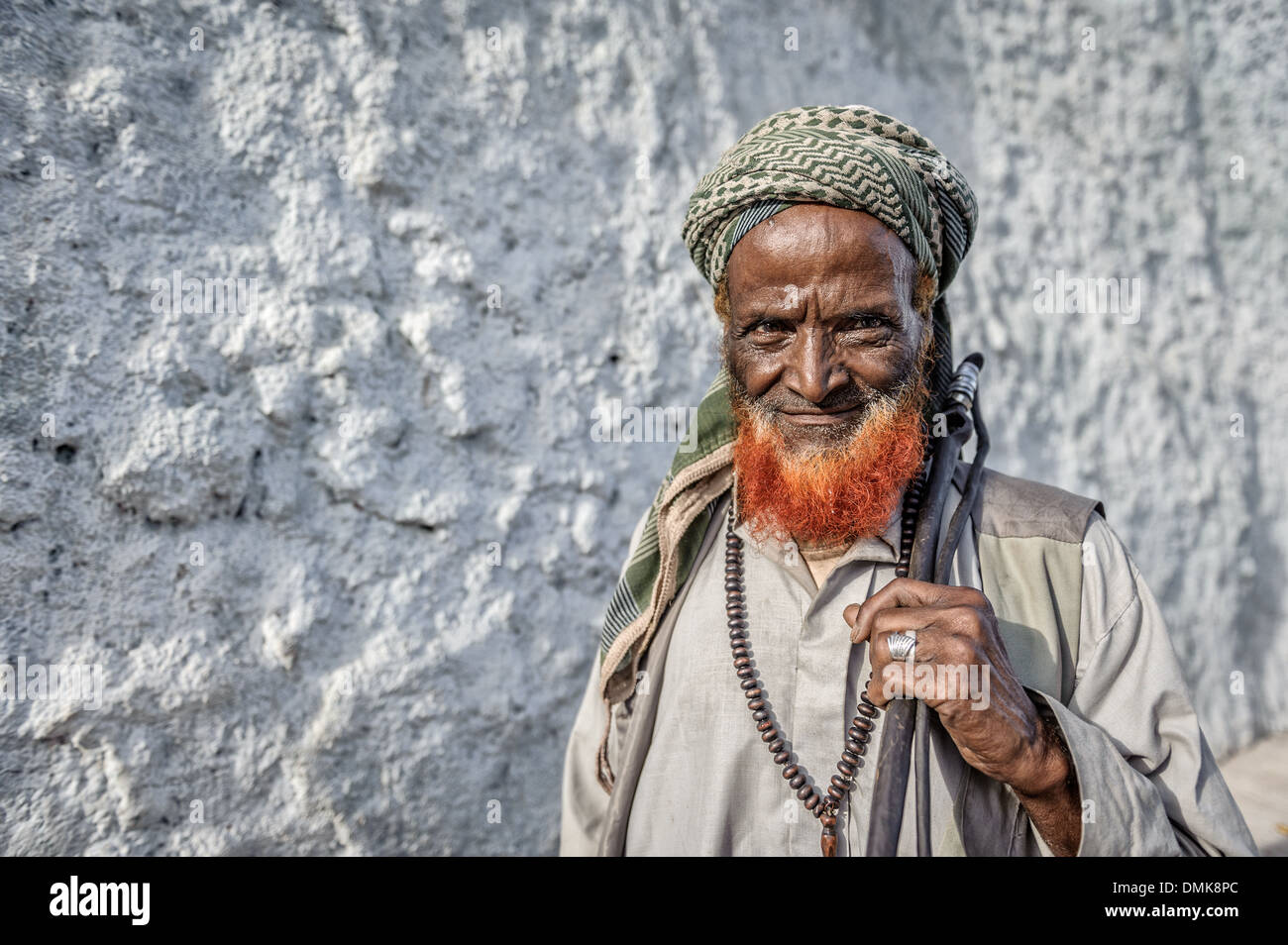 Portrait d'un homme musulman, Harar, Ethiopie, Afrique Banque D'Images