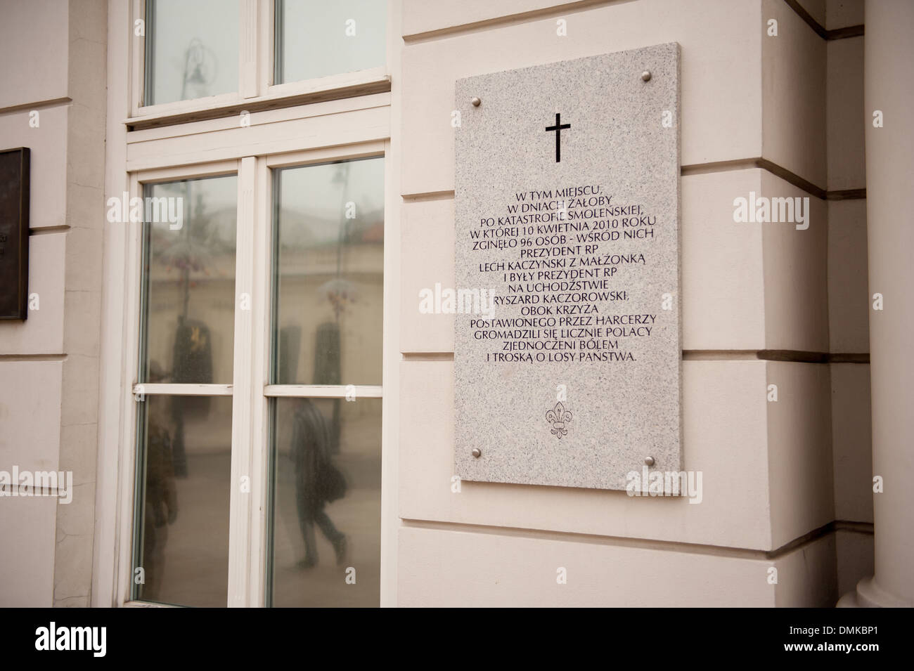 Accident d'avion de Smolensk plaque mémoire Banque D'Images