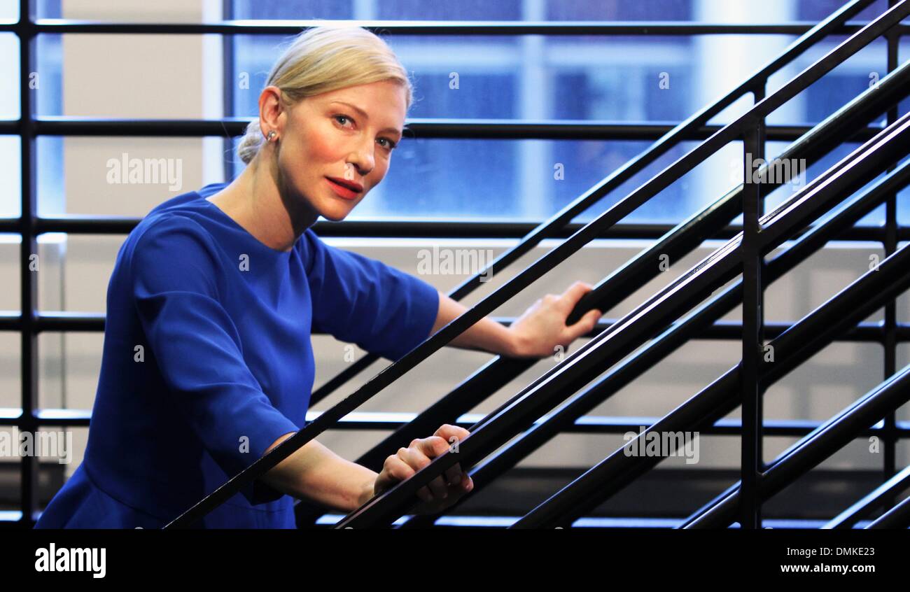 New York, New York, USA. 14 Décembre, 2013. L'actrice Cate Blanchett s'affiche dans le dernier film d'Allen W., "Blue Jasmine". Credit : Stan Godlewski/ZUMAPRESS.com/Alamy Live News Banque D'Images