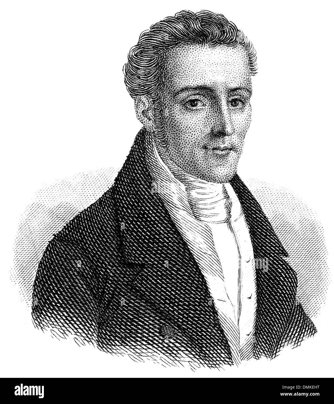 Portrait de Silvio Pellico, 1789 - 1854, l'écrivain italien, dramaturge, poète et patriote, Banque D'Images