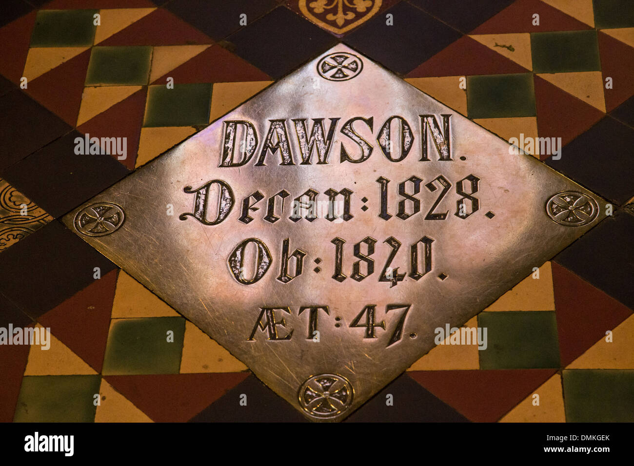 La Tombe de DAWSON, de l'INTÉRIEUR DE LA CATHÉDRALE SAINT PATRICK SE, DUBLIN, IRLANDE Banque D'Images