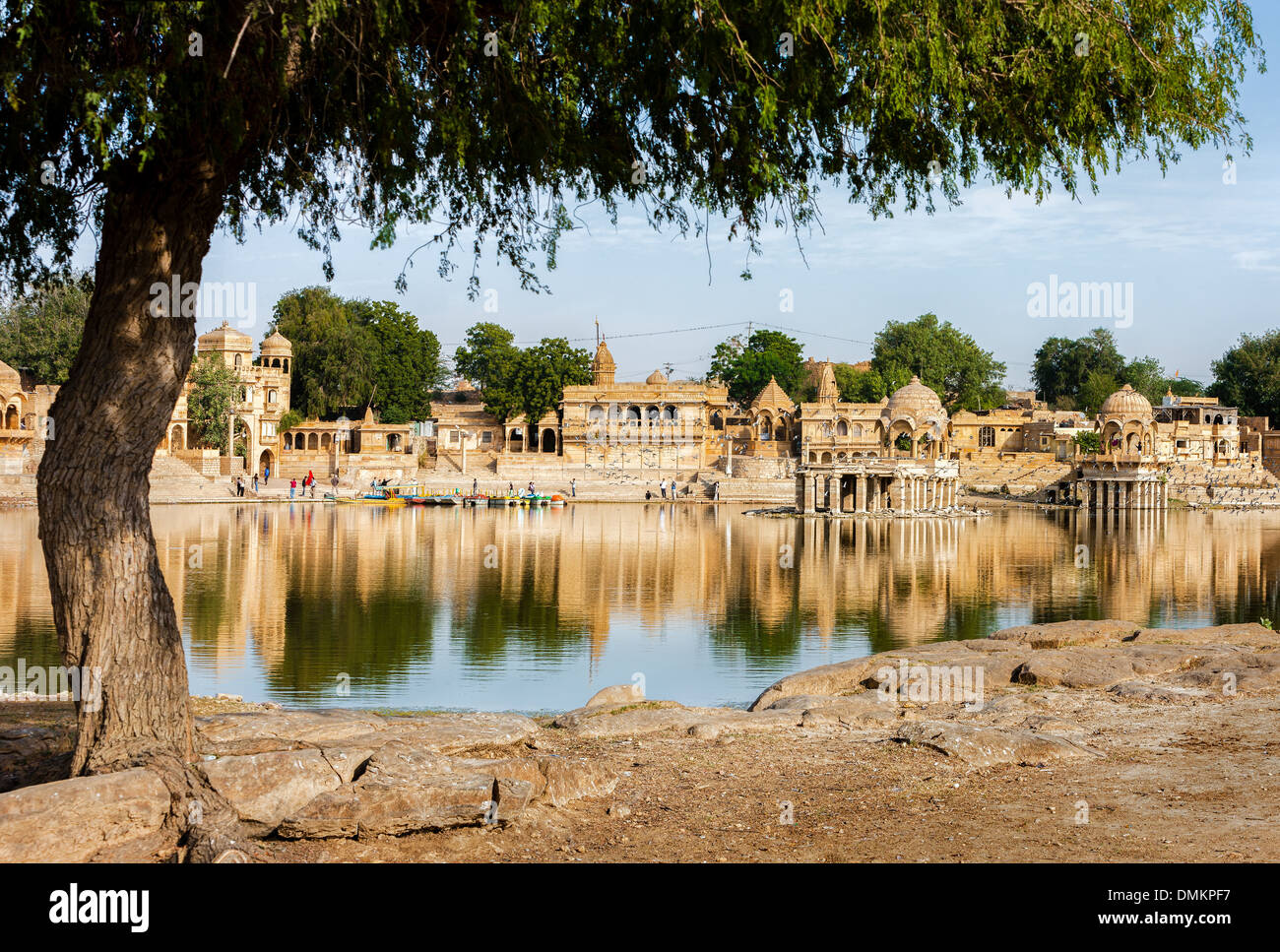 Gadi Sagar (Gadisar Lake).Jaisalmer, Rajasthan, Inde du Nord. Asie Banque D'Images