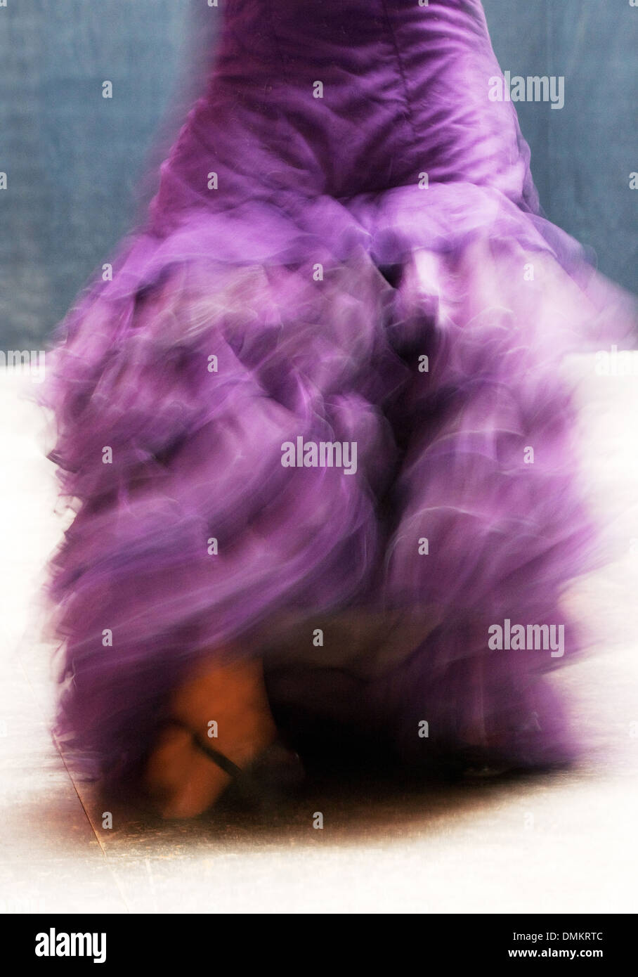 Danseuse de flamenco, la danse avec le flou, le Ballet Espanol de Cuba, La Havane Cuba caraïbes Banque D'Images