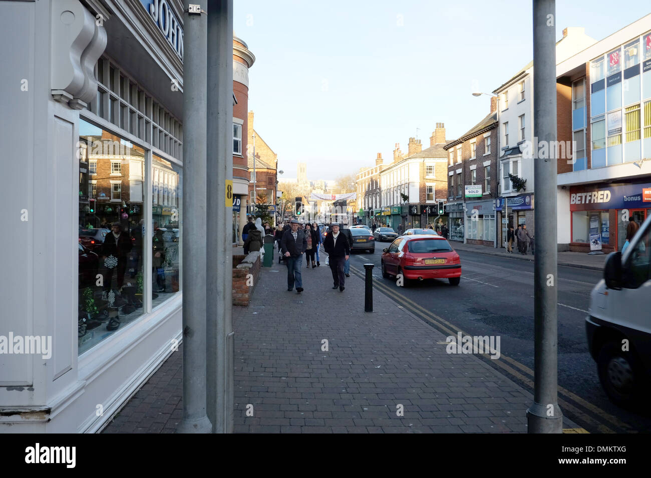 Lincoln City High Street, Lincolnshire UK Angleterre Banque D'Images