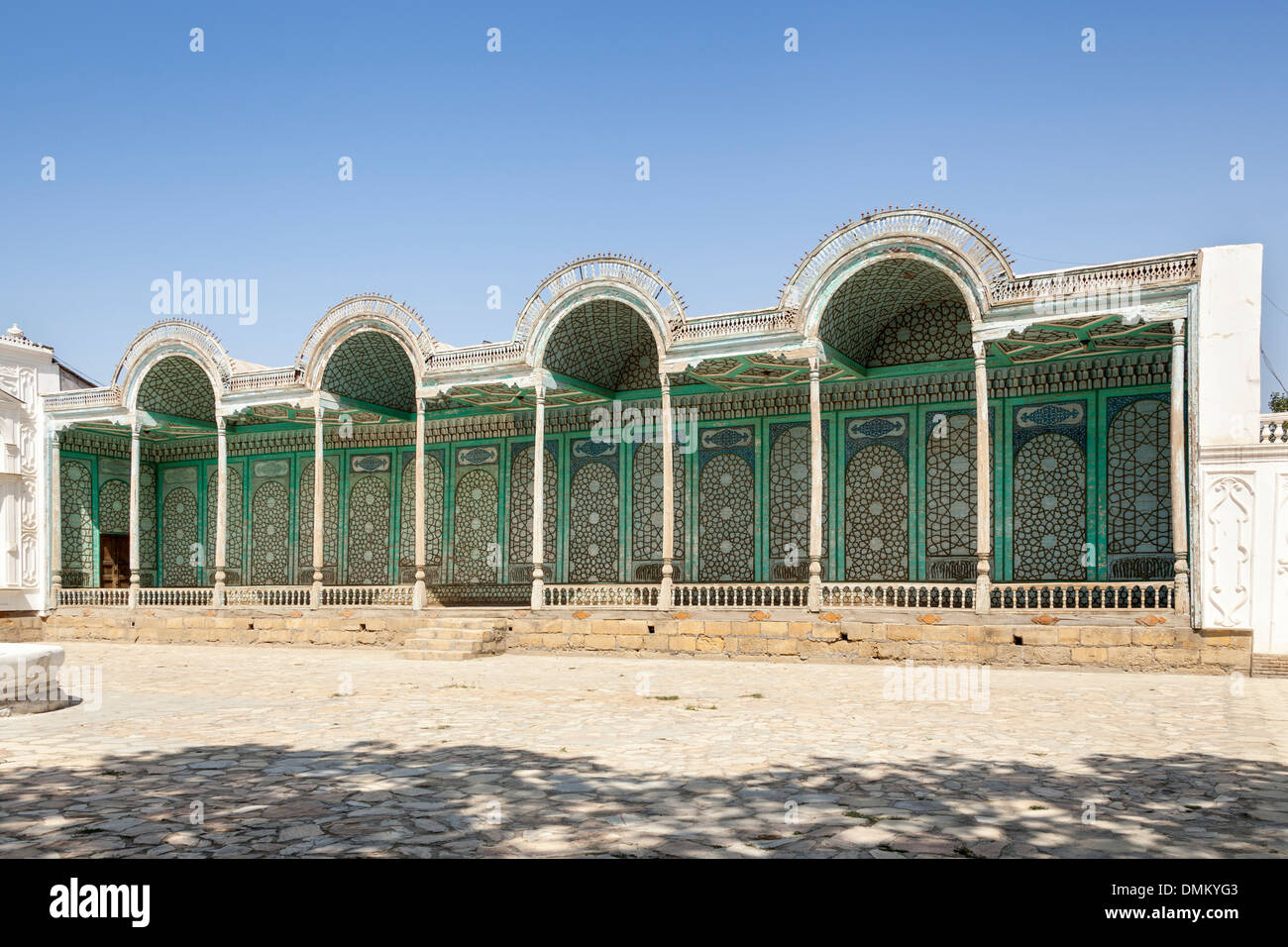 Cour intérieure de l'été Palais résidentiel, Sitorai Mohi Hossa Folk Art Museum, Boukhara, Ouzbékistan Banque D'Images