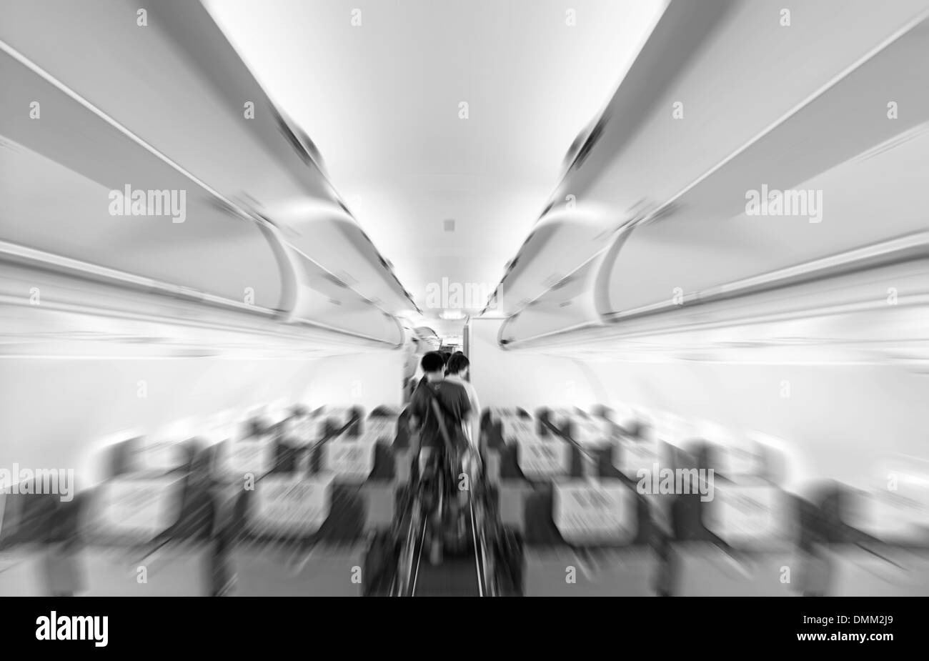 L'intérieur d'avions commerciaux Banque D'Images