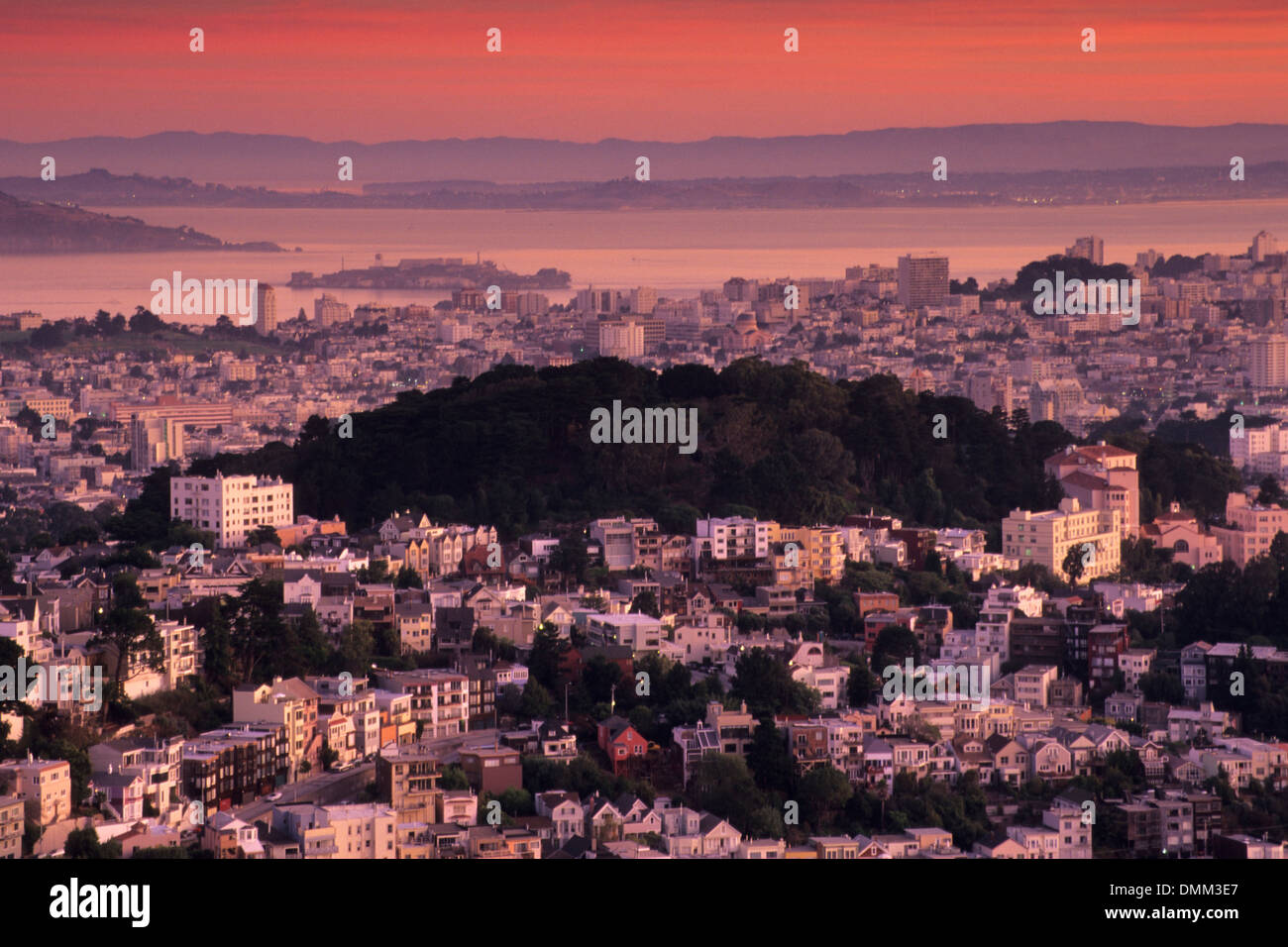 Avis de Twin Peaks, San Francisco, Californie Banque D'Images