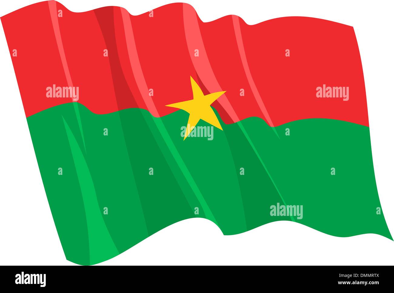 Waving Flag Politique du Burkina Faso Illustration de Vecteur