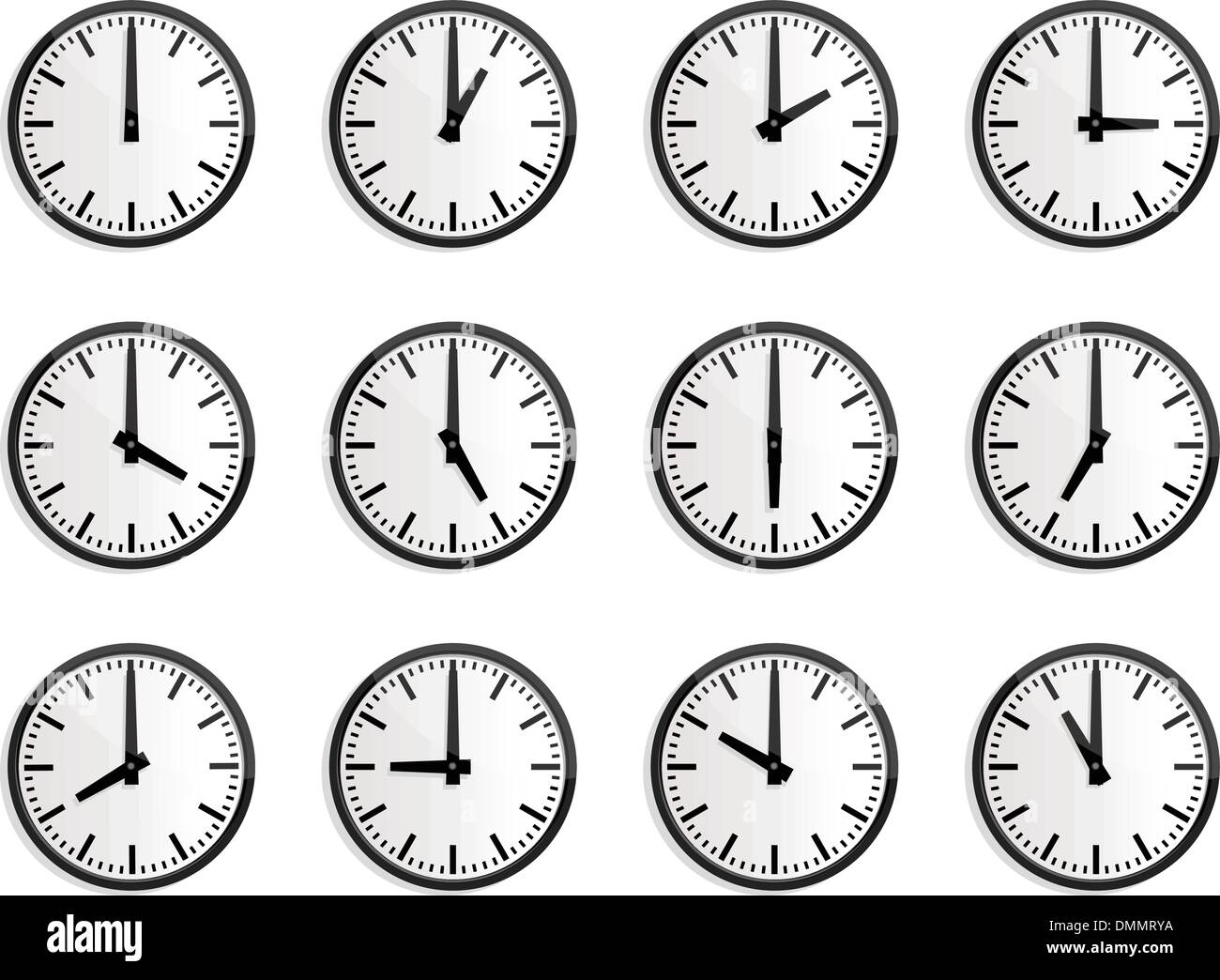 World Time Zone, vecteur d'horloge murale Image Vectorielle Stock - Alamy