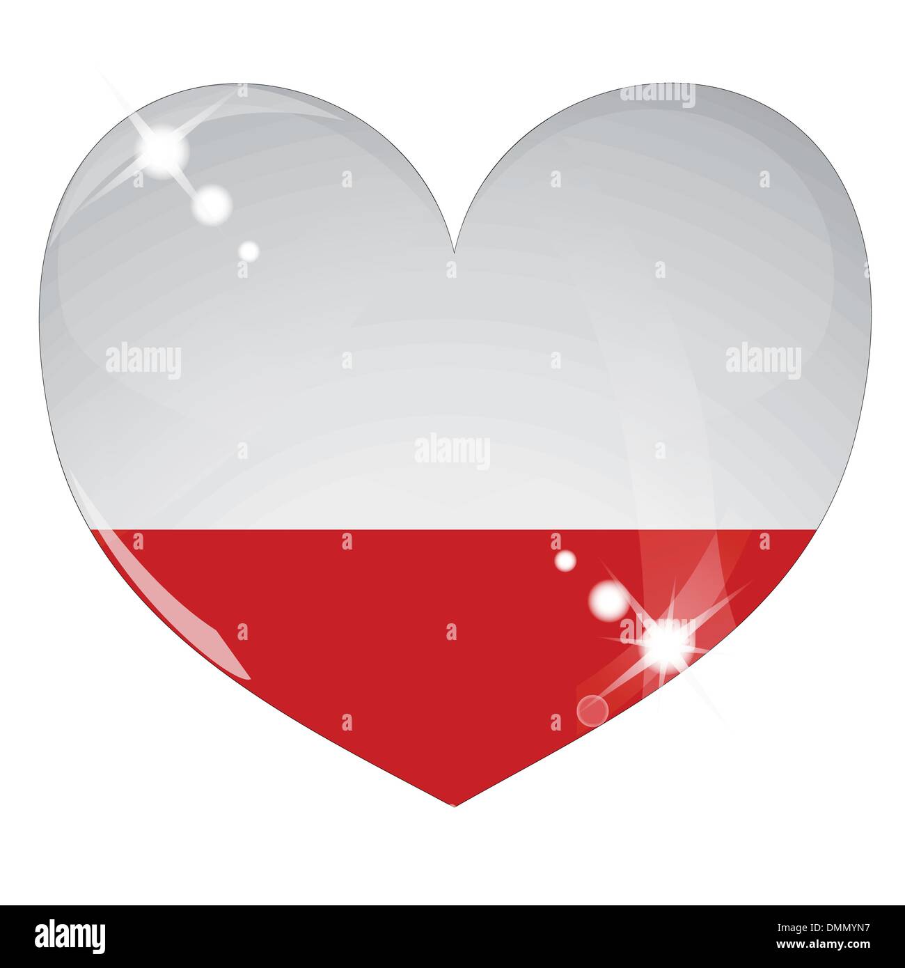 Coeur de vecteur avec texture drapeau Pologne Illustration de Vecteur