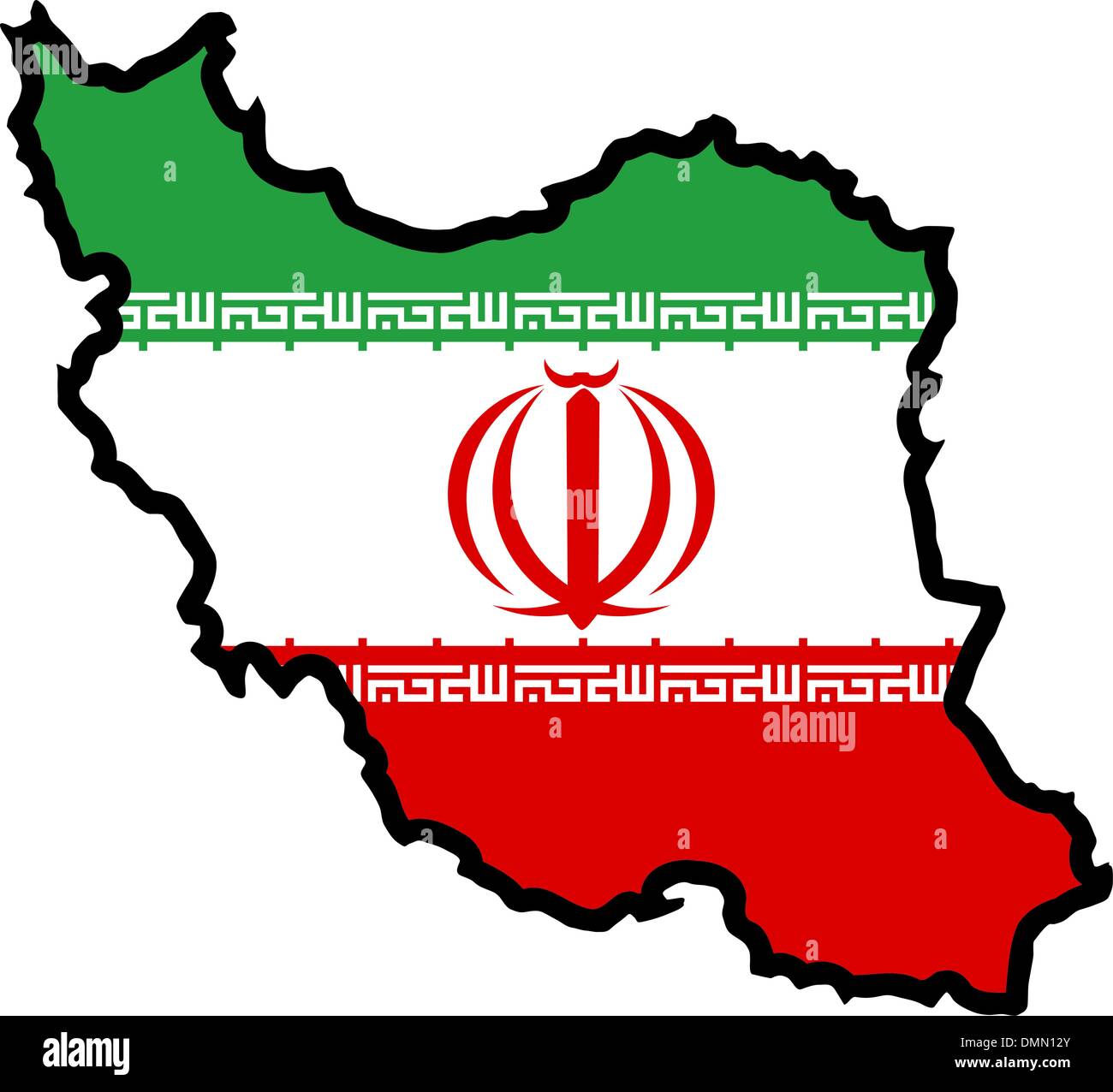 Carte en couleurs de l'Iran Illustration de Vecteur