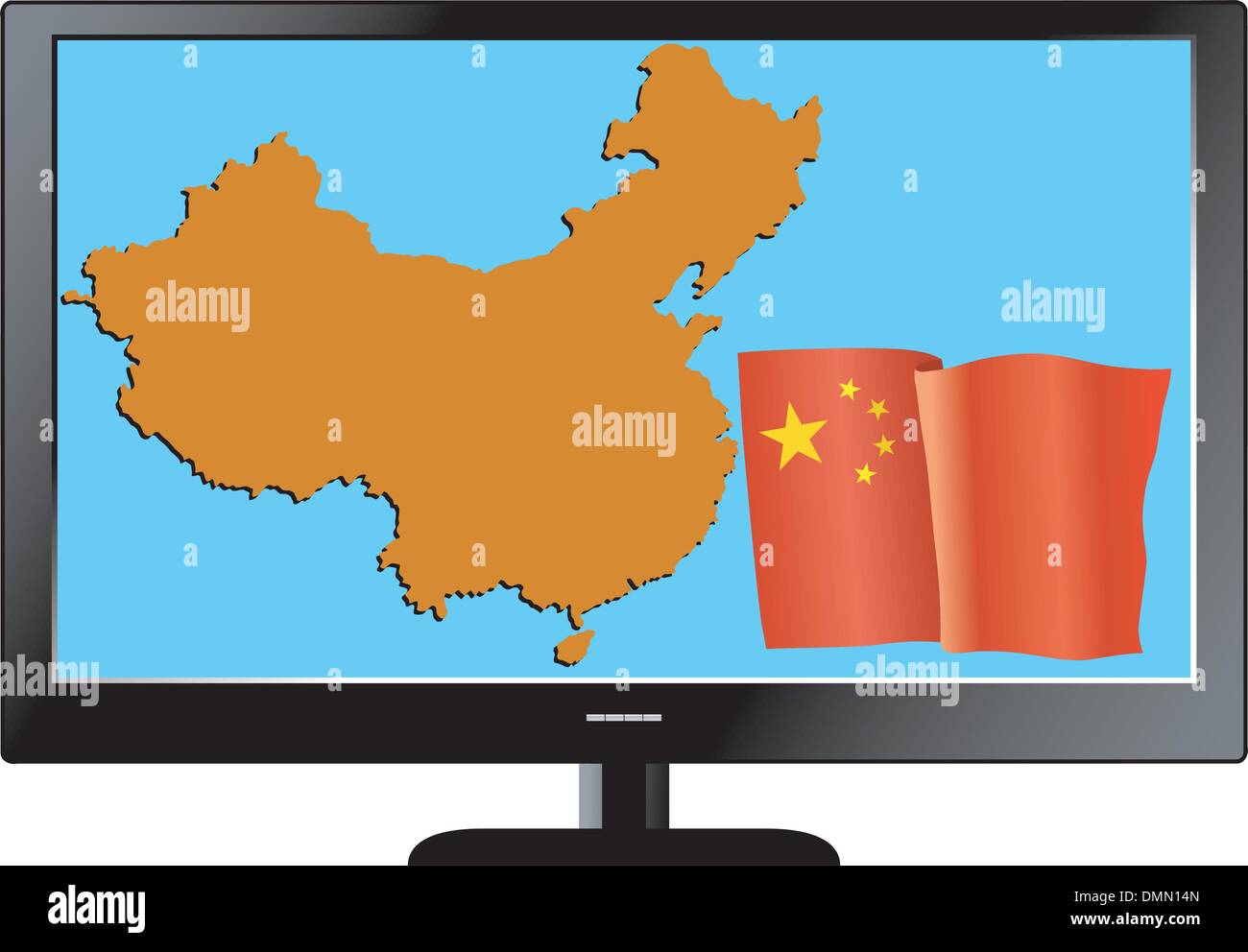 Série TV avec la carte et drapeau Illustration de Vecteur