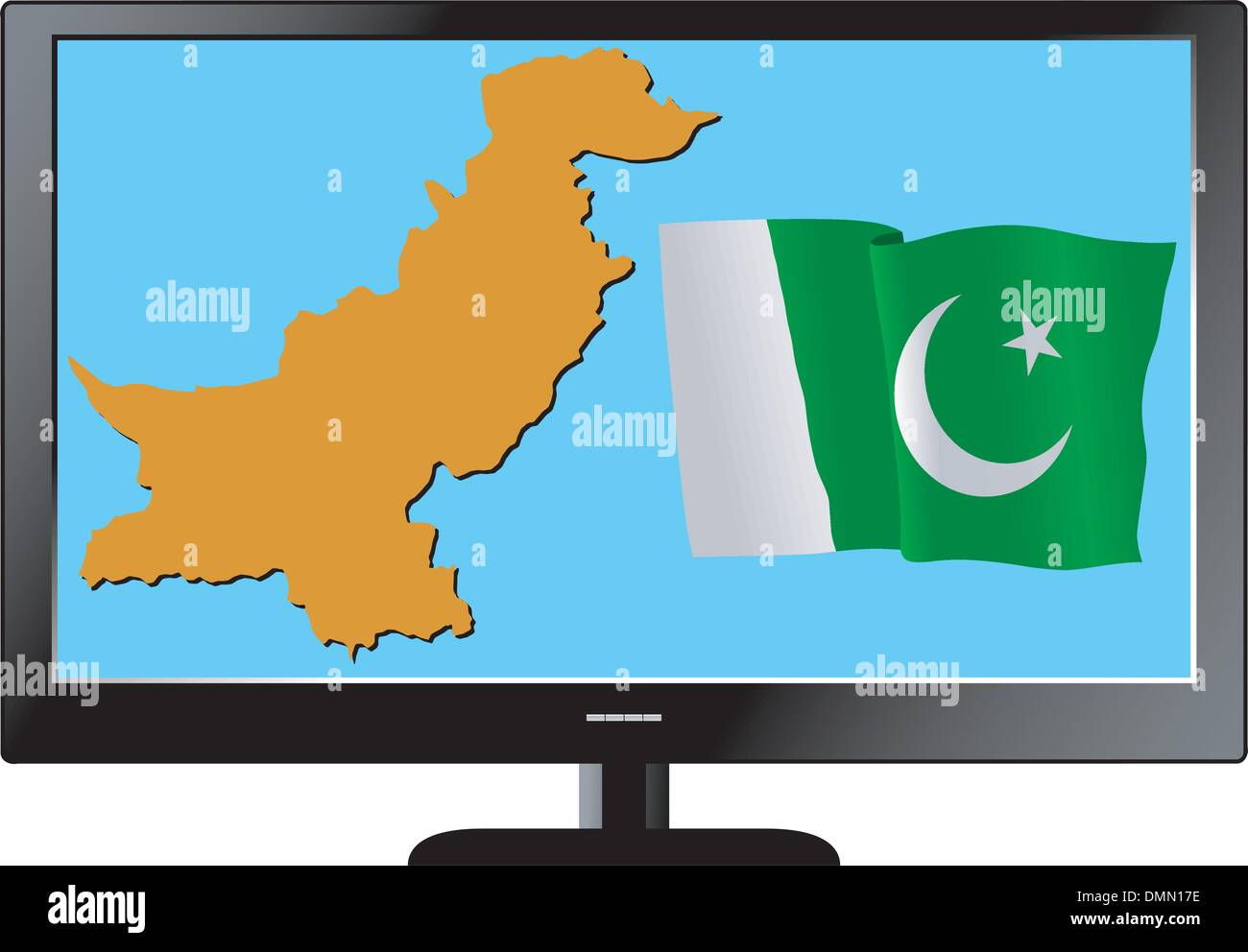 Série TV avec la carte et drapeau Illustration de Vecteur