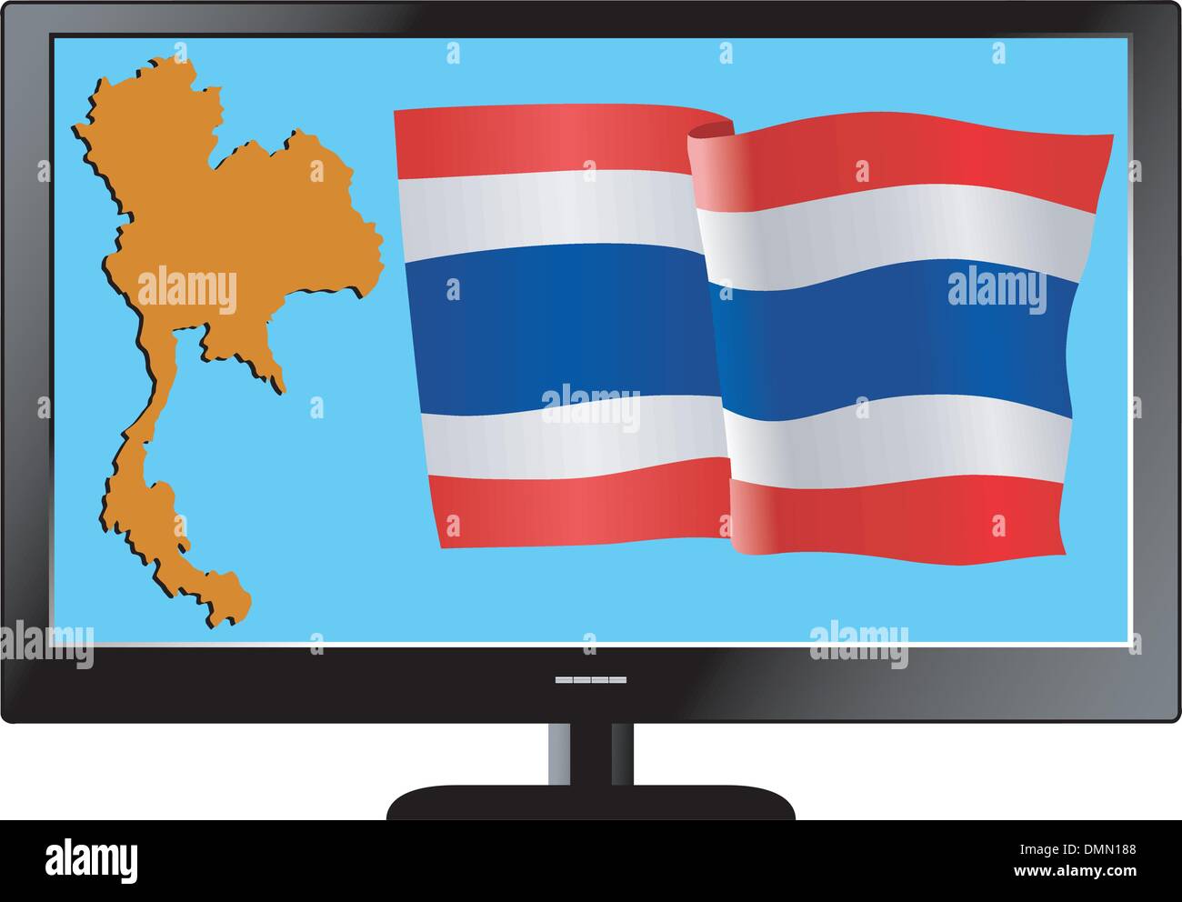 Série TV avec la carte et drapeau Illustration de Vecteur