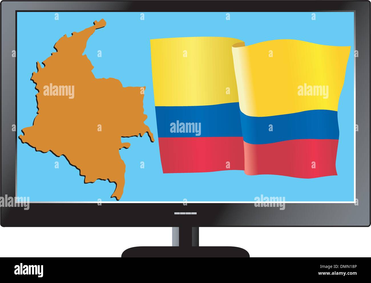 Série TV avec la carte et drapeau Illustration de Vecteur