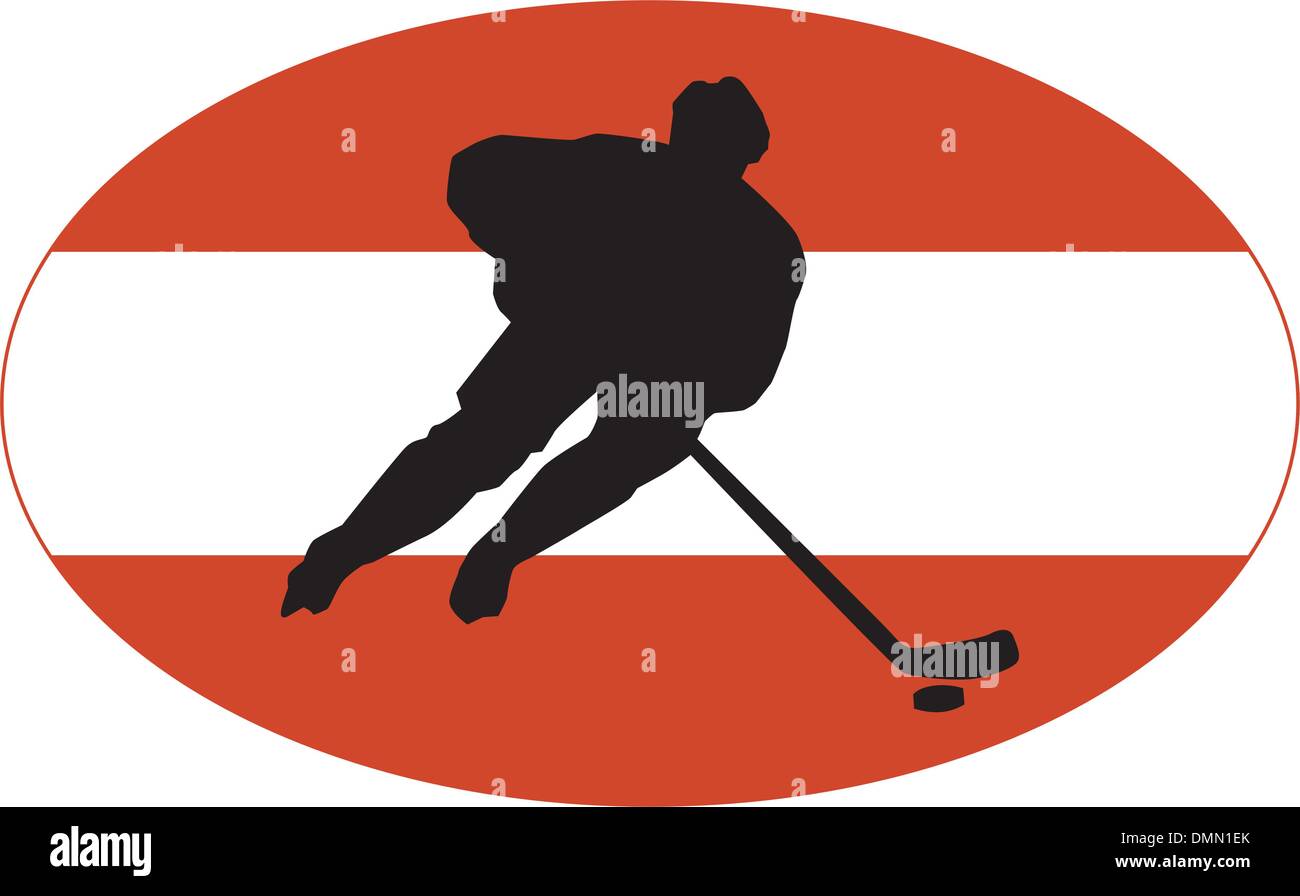 L'icône de la série de hockey dans des couleurs nationales Illustration de Vecteur