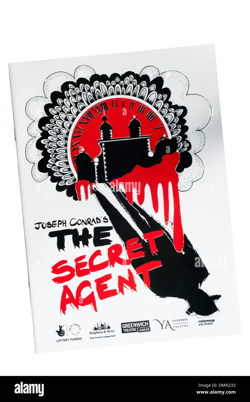 Programme pour la production de 2008 l'Agent secret à Greenwich Theatre d'après le roman de Joseph Conrad. Banque D'Images