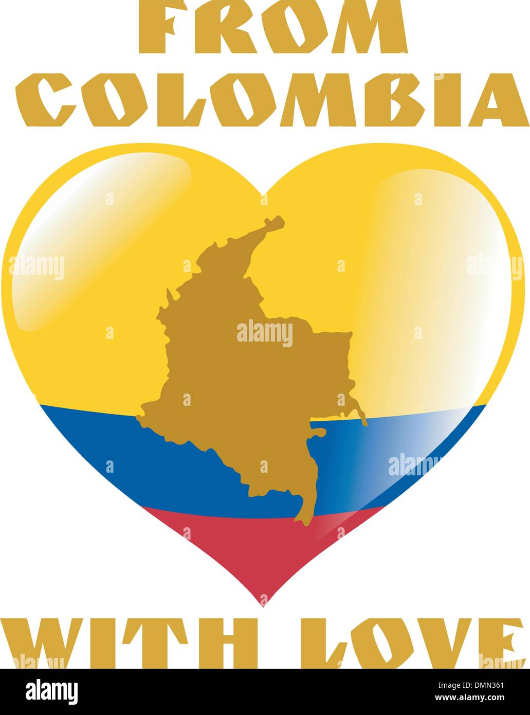 À partir de la Colombie avec l'amour Illustration de Vecteur