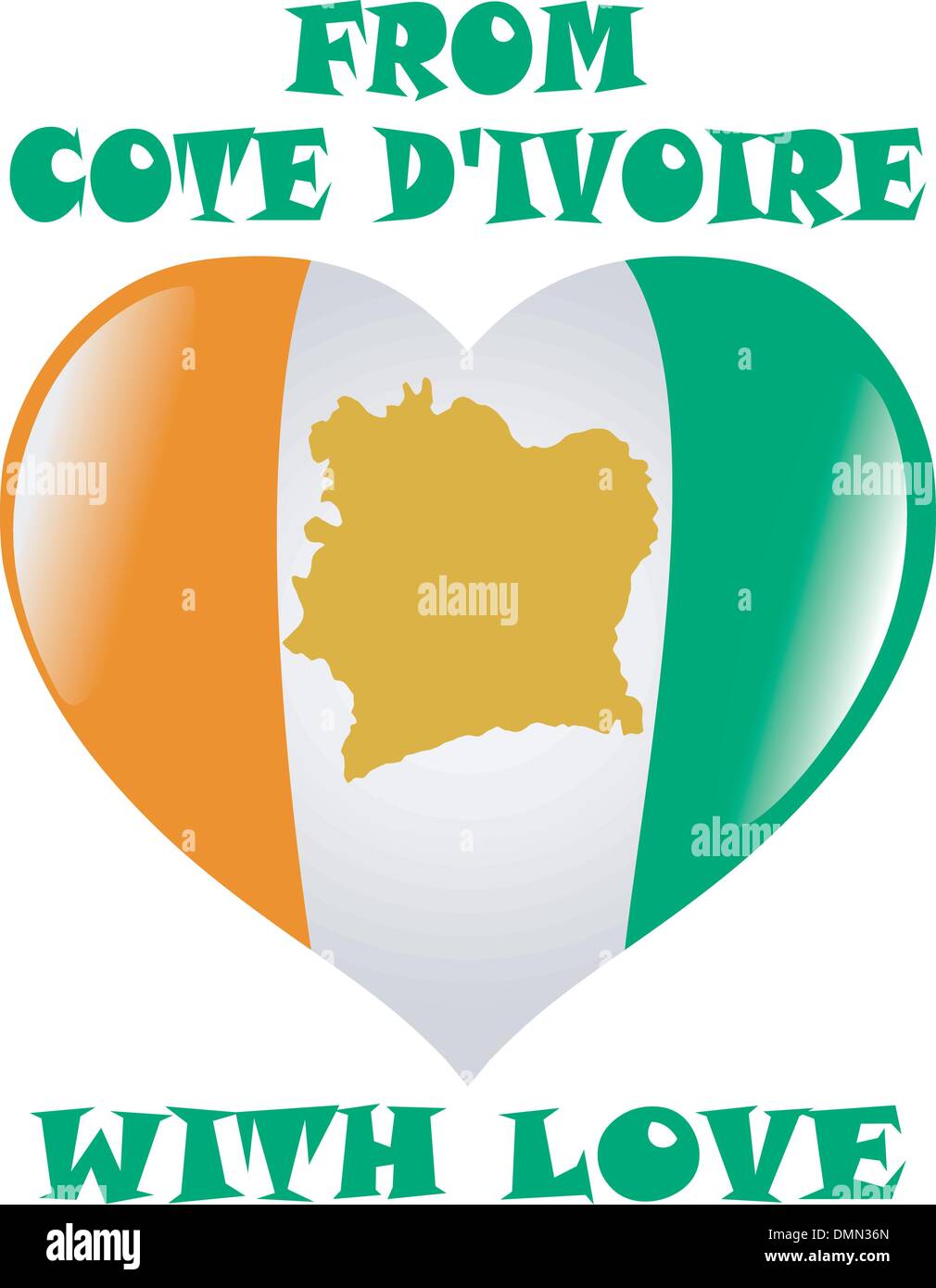 À partir de la Côte d'Ivoire avec l'amour Illustration de Vecteur