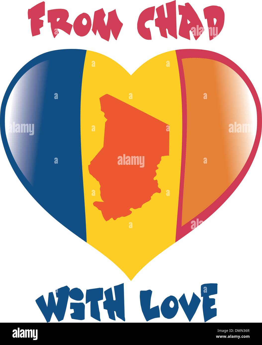 Du Tchad avec l'amour Illustration de Vecteur