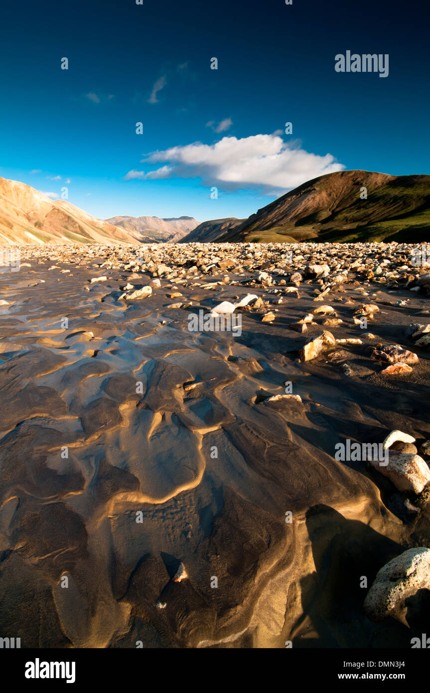 Riverbed, Landmannalaugar, Islande Banque D'Images