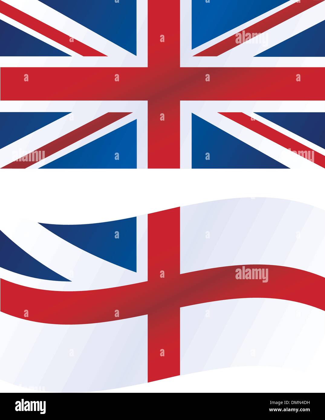 Vector illustration : drapeau britannique, comprend la version agitant Illustration de Vecteur