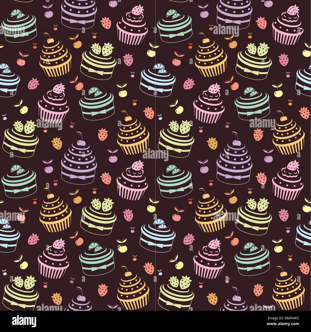 Motif cupcake transparente Illustration de Vecteur