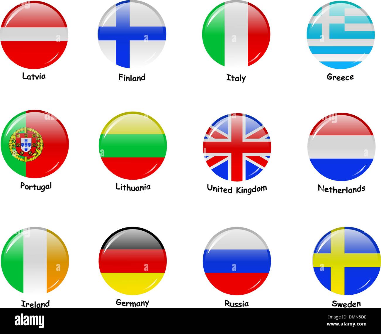 Flages européenne - Partie 1 Illustration de Vecteur