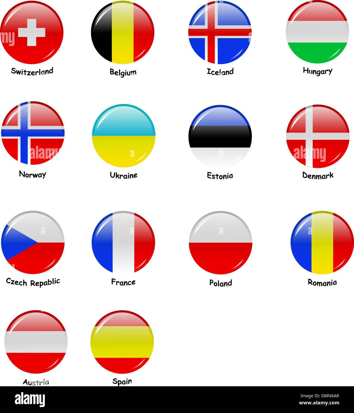 Flages européenne - Partie 2 Illustration de Vecteur