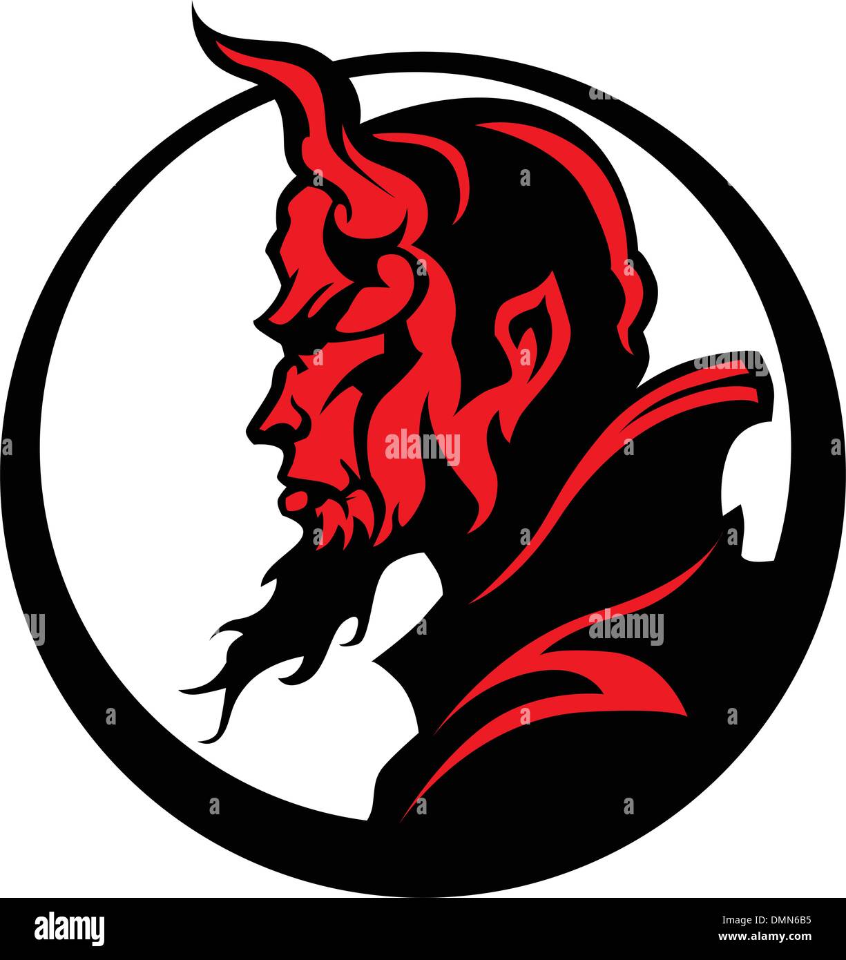 Vector Diable Devil demon head vector illustration Banque d'images vectorielles - Alamy