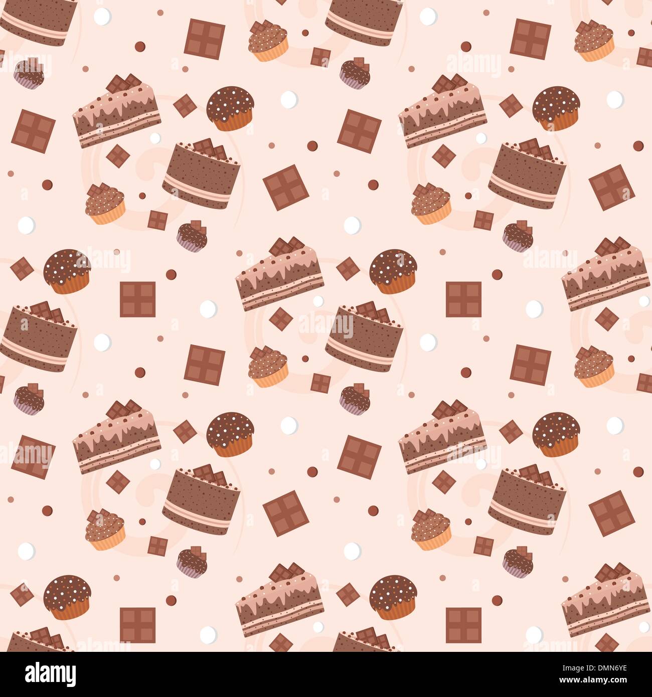 Seamless pattern gâteaux au chocolat Illustration de Vecteur
