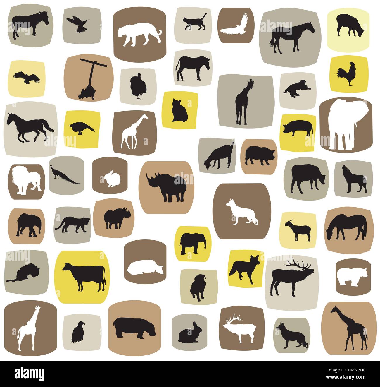 Silhouettes animales Illustration de Vecteur