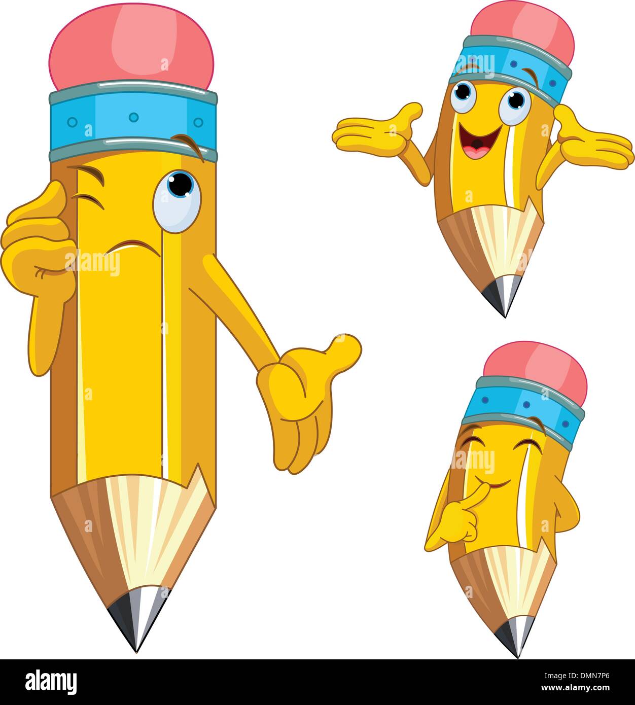 Les expressions du visage de caractères crayon Illustration de Vecteur