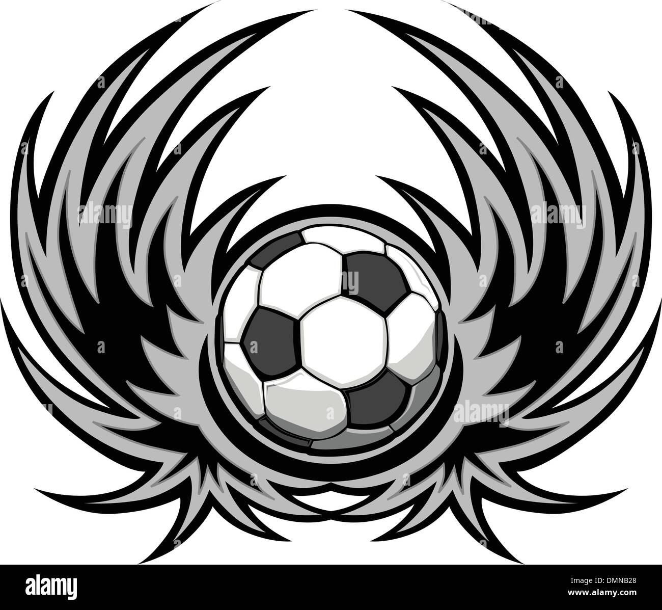 Modèle de soccer avec des ailes Illustration de Vecteur