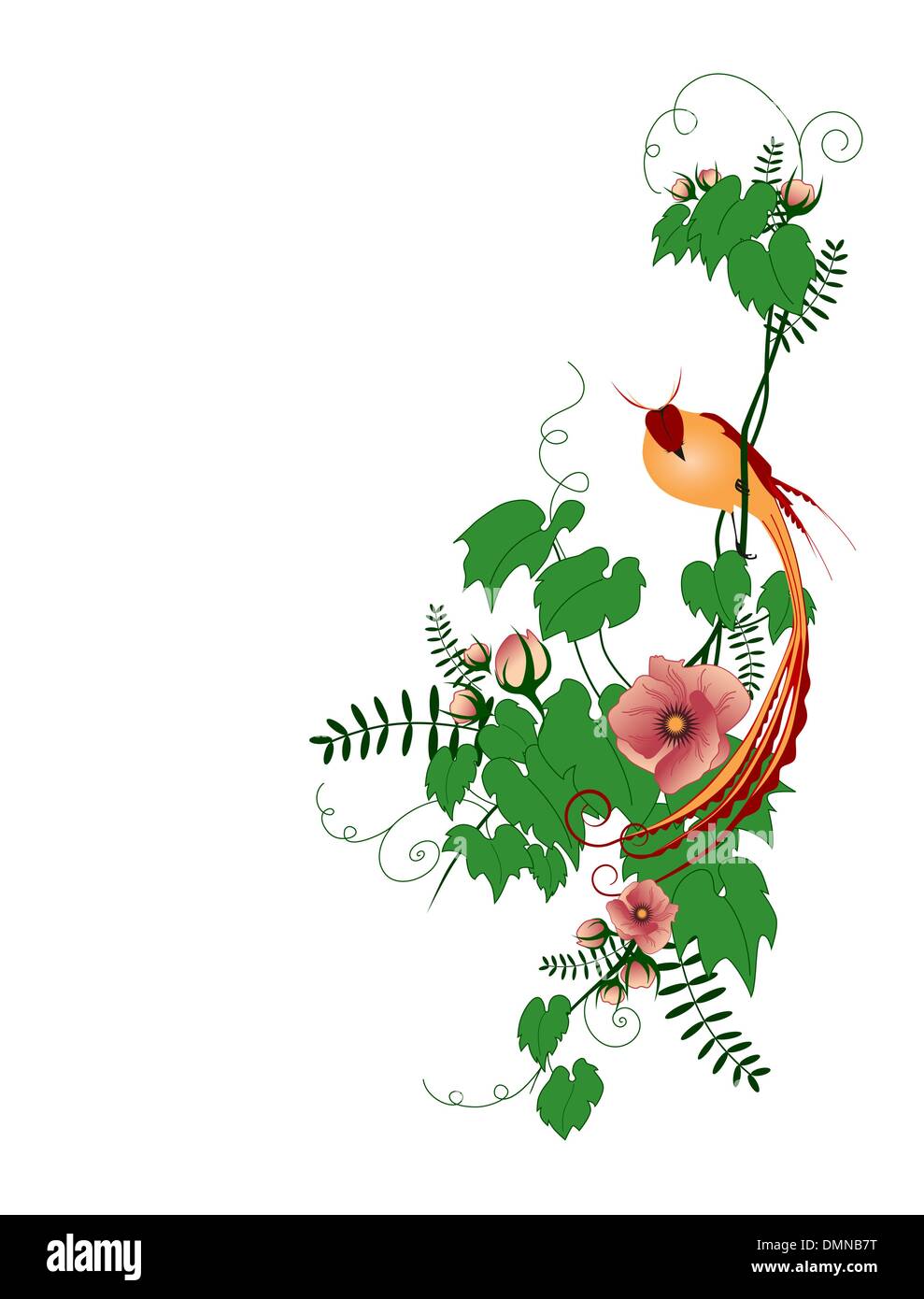 Un oiseau posé sur une branche Illustration de Vecteur