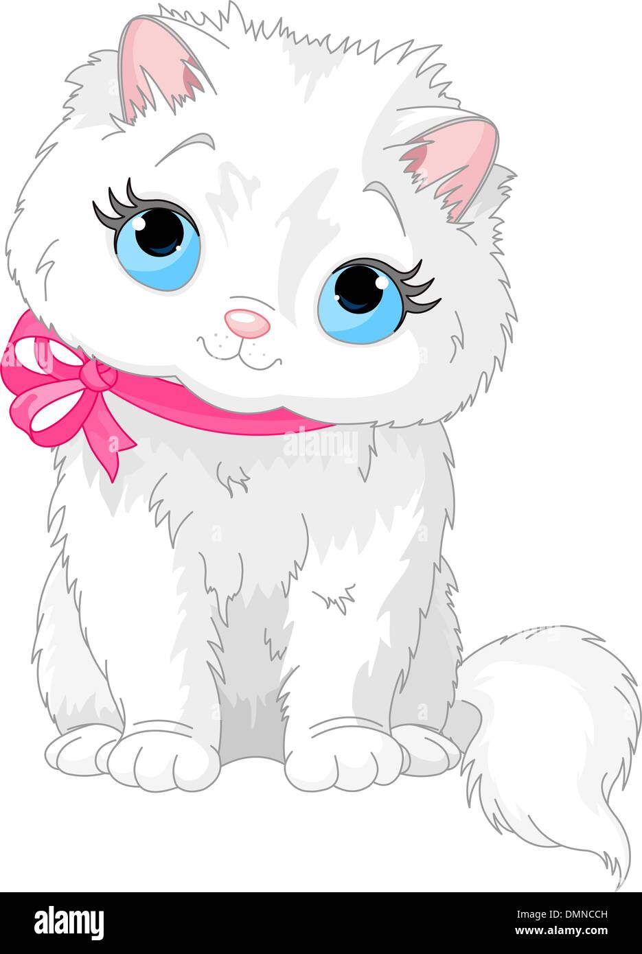 Joli chat blanc Illustration de Vecteur