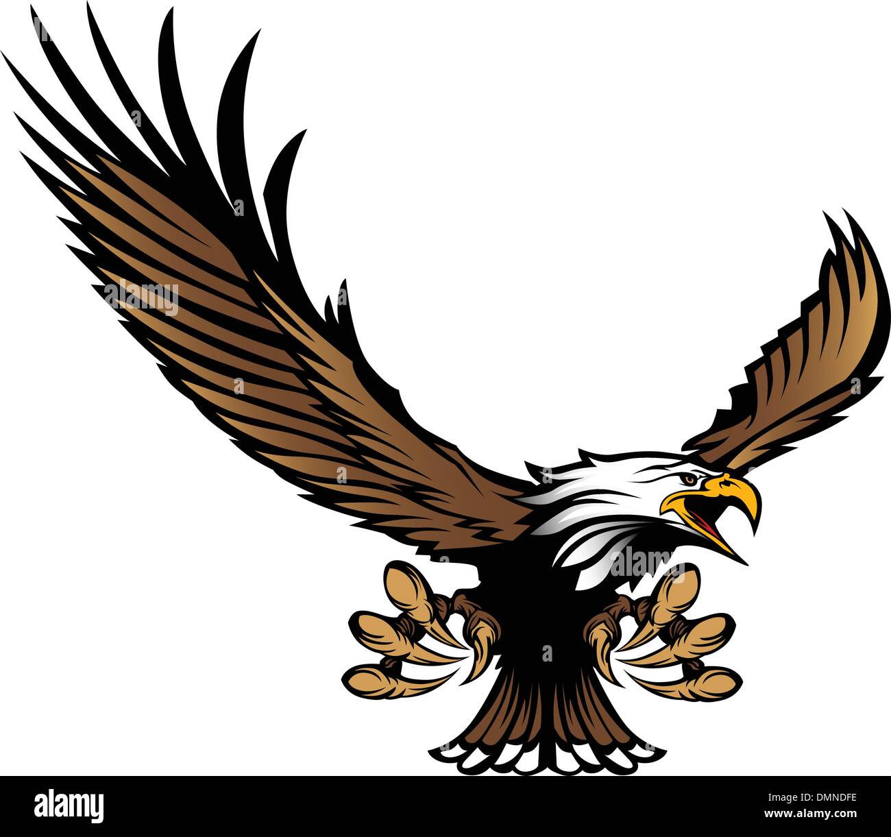 Mascotte aigle en vol avec les serres et les ailes Illustration de Vecteur