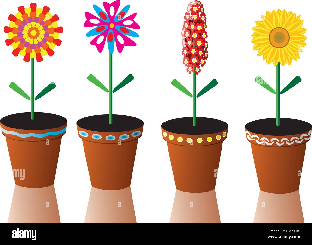 Fleurs qui poussent dans le jardin Banque d'images vectorielles - Alamy