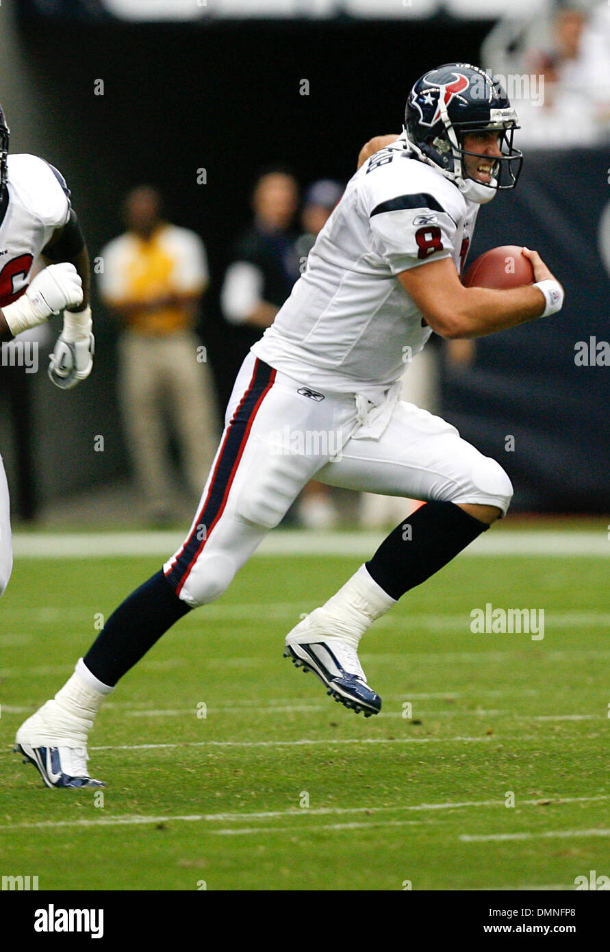 12 septembre 2009:Texans Quarterback Matt Schaub brouille contre les Jets de New York à la défense du Reliant Stadium à Houston, TX. Les Jets ont remporté 24-7. (Crédit Image : © Global/ZUMApress.com) Southcreek Banque D'Images