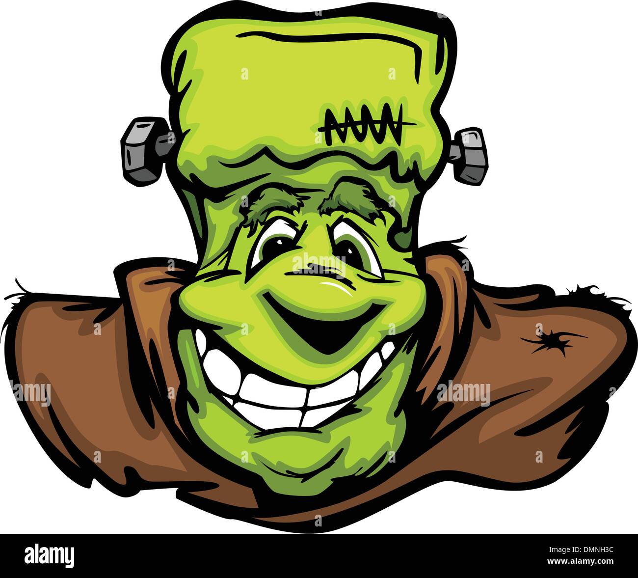Happy Halloween Frankenstein Monster Head Vector Cartoon illustr Illustration de Vecteur