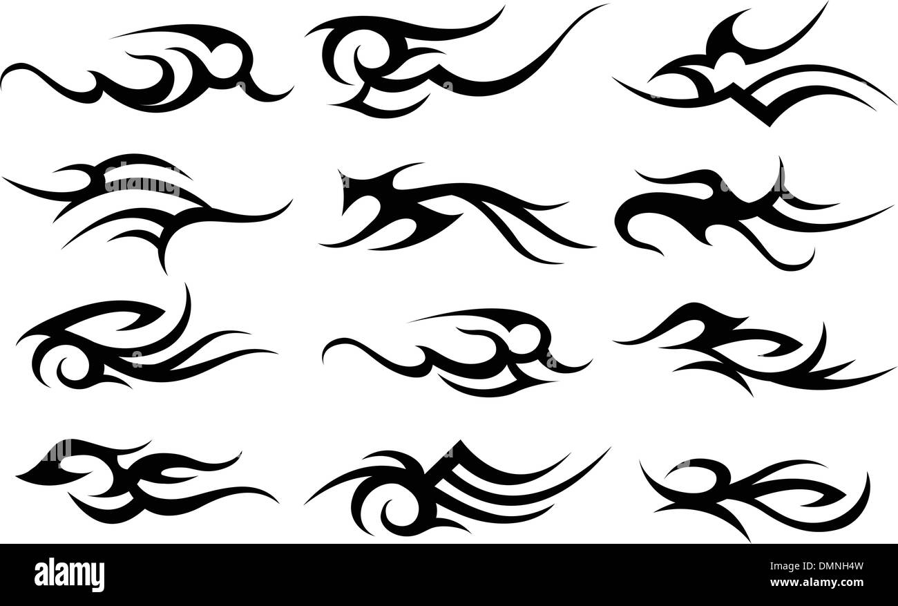 Abstract tribal tatouage signe de défilement Illustration de Vecteur