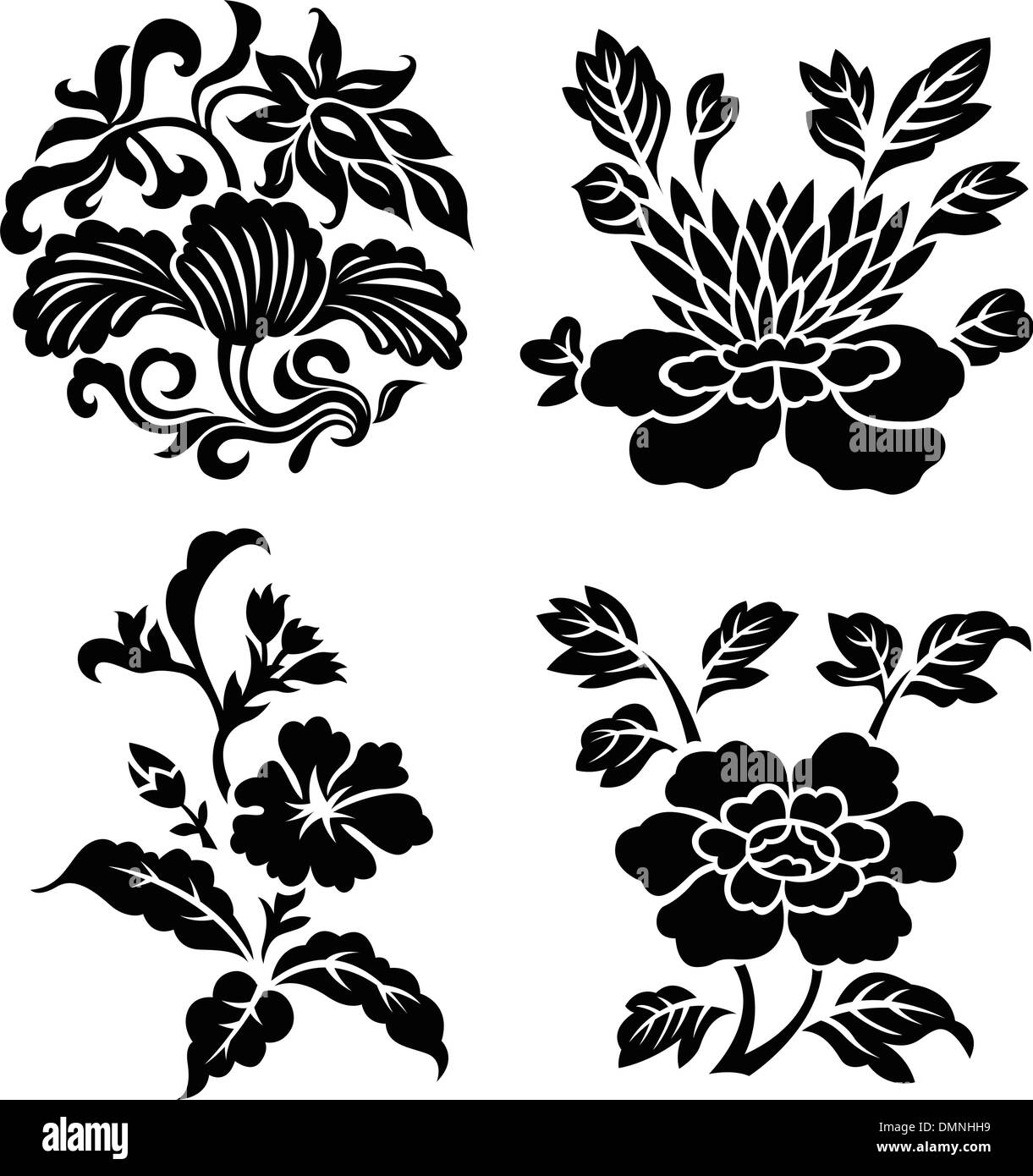 Plante à fleurs décoratif Illustration de Vecteur