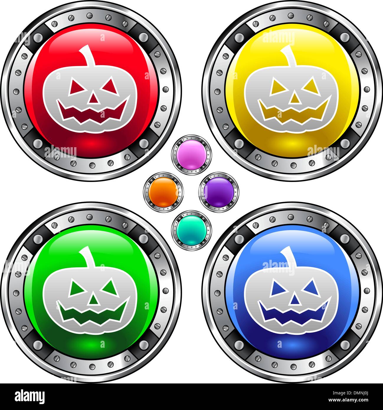 Bouton de couleur citrouille Halloween Illustration de Vecteur